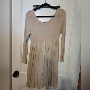 Zunie Beige Knit Kids Dress